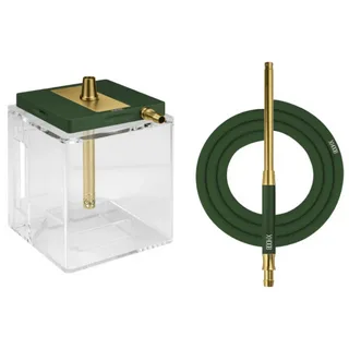 Кальян HOOB Atom British Racing Green Gold (прозрачная колба)